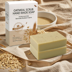 Jabón Artesanal de Aceite de Oliva con Exfoliante de Avena, Miel, Leche e Ingredientes Herbales, Aclarante y Blanqueador para Rostro y Cuerpo - Product Image 5