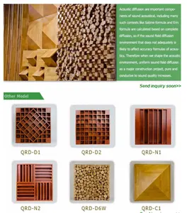 TianGe Professional E0 Standard Wooden 3D Qrd Wall Diy Bass Traps Sound Diffuser Reflector Panel For Music Halls