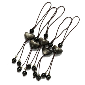 <span class=keywords><strong>Colgante</strong></span> de Piedra Natural Auténtica con Significado de Riqueza y Salud: <span class=keywords><strong>Lingote</strong></span> de Obsidiana Dorada - Product Image 1