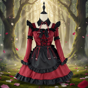 <span class=keywords><strong>Disfraz</strong></span> de cosplay de Halloween de alta calidad para <span class=keywords><strong>mujer</strong></span> adulta, estilo gótico, diablita, lolita, sirvienta, anime, chica genial. - Product Image 5
