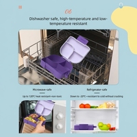 Boîte à lunch pour enfants en plastique de qualité alimentaire et acier inoxydable, boîte bento isotherme, boîte repas portable étanche à compartiments pour étudiants