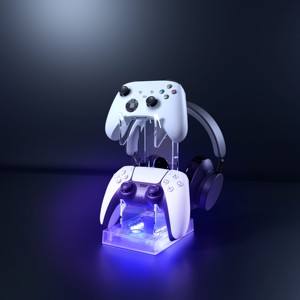 컨트롤러 콘솔 및 충전 독 스테이션이 있는 헤드폰용 브래킷 RGB 베이스 홀더 행거 - Product Image 2