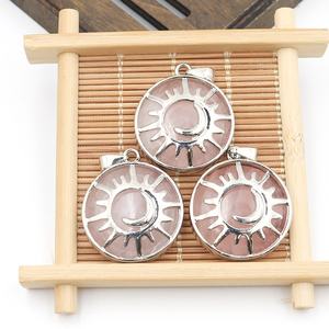 Cristal Natural de Cuarzo Sol Luna Colgante Piedra Curativa Chakra Energía Reiki Protección Meditación Fabricación de Joyas Encantos - Product Image 6