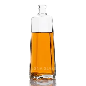 Lüks votka viski vintage şarap 750ml özel şekil küçük cam tequila likör şişesi