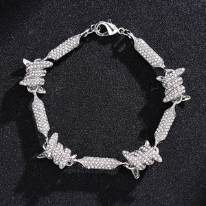 RQ nouvelle chaîne à maillons cubains glacés pour hommes et femmes, colliers <span class=keywords><strong>de</strong></span> rappeur, Bracelets Hip Hop pour hommes et femmes, bijoux populaires en strass - Product Image 4