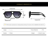 Lunettes de soleil carrées rectangulaires sans monture de haute qualité à bas prix, lunettes de soleil classiques pour hommes à double pont, lunettes de soleil carrées en acétate 2025