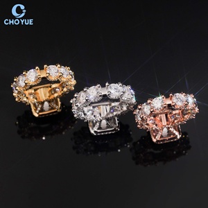 Luxury Cluster <b>Emerald</b> Moissanite Fully Band Iced Out Solid Sterling <b>Silver</b> 925 Hip Hop Jewelry VVS Moissanite Diamond Band <b>Ring</b> - Product Image 1