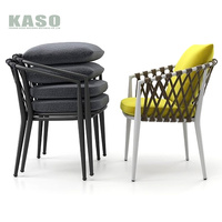 Ratan – chaise d'extérieur empilable en fonte, métal, Aluminium, Design moderne, osier, bois de teck, corde en Aluminium, Pe, rotin, chaises de jardin