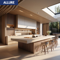 Allure Décoration d'angle automatique de style classique Designs de cuisine Cuisine moderne de luxe Table d'armoire de cuisine îlot