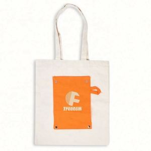 Bolsa de Mano Plegable de Lona de Algodón con Botones, Precio de Fábrica Promocional - Product Image 2