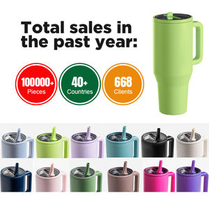 Taza de viaje sin BPA New Hit para coche, vaso de acero inoxidable de 40oz con pajita, vasos de aventura con aislamiento de doble pared - Product Image 2