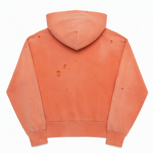Men Oversized Zip Up <b>Hoodie</b> Fleece Solid Color Hooded Casual Streetwear Garment Dyed Dripping Effect Regular Sleeve - Product Image 2