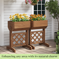 Jardinière surélevée classique en bois avec trous de drainage pour une utilisation en intérieur/extérieur, pour fleurs/légumes/plantes