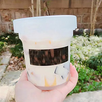 Pot à crème glacée en plastique PP avec couvercle, conteneur de yaourt transparent de 500ml