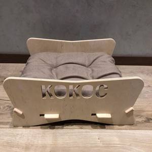Lit pour chien pliable portable de style moderne, avec support surélevé en bois détachable et lavable, fermeture à bouton-pression pour une utilisation intérieure et extérieure - Product Image 4