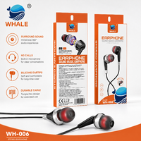 Écouteurs filaires noirs WHALE 3,5 mm avec fil, vente en gros, écouteurs filaires et casques musicaux, pour écouteurs filaires Apple 3,5 mm