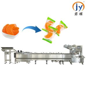 Machine d'emballage horizontale intelligente à disque incliné avancé pour bonbons <span class=keywords><strong>orange</strong></span>, avec scellage en flux continu - Product Image 1