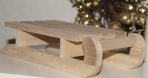 Unvollendete Schlittens ch litten der dekorativen Verzierung der hölzernen Weihnachten für DIY-Handwerk - Product Image 2