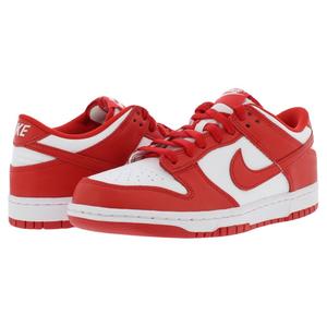 Chaussures Dunk Low PU GS pour garçons, blanc et rouge universitaire, style basketball, confortables, à lacets, toutes saisons - Product Image 2