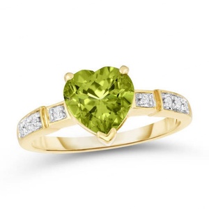 แหวนเงินแท้ 925 ประดับเพอริดอตทรงกลม ดีไซน์โบราณสำหรับผู้ชาย พร้อมเพชร - Product Image 2