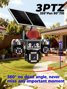 Caméra solaire 8MP AOV 24h/24 avec quatre objectifs, couleur intégrale 8K, sécurité sans fil CCTV, carte SIM 4G, deux panneaux solaires extérieurs - Product Image 3