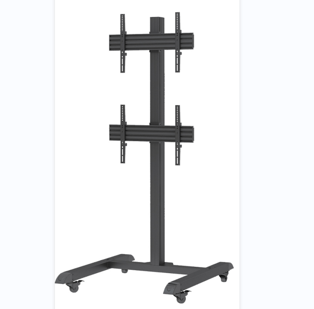 Dual Screen TV Stand With Fixed Bracket Arms