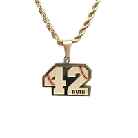 Collier avec pendentif personnalisé avec initiale, numéro porte-bonheur, gravure de nom, pendentif numéro de maillot personnalisé pour les fans