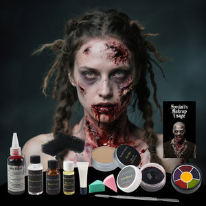 Kit de <span class=keywords><strong>Maquillaje</strong></span> de Efectos Especiales para <span class=keywords><strong>Halloween</strong></span> GP, Set de Cosméticos Profesionales <span class=keywords><strong>con</strong></span> Cera de Silicona para Cicatrices, Sangre para <span class=keywords><strong>Maquillaje</strong></span> de Zombis y Payasos - Product Image 2
