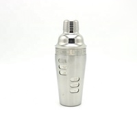Vente en gros, 3 pièces, 25oz/700ml, mélange de barmen en argent, Mojito Martini Bar Cobbler Cocktail Shaker avec recette sur le côté de la Rotation