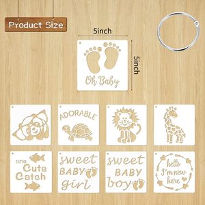 Tái Sử Dụng 5 Inch Onesie Stencil Cho Bé Tắm Hỗn Hợp Cụm Từ Sơn Mẫu Động Vật Nhỏ Bodysuit Áo Sơ Mi Quần Áo Làm Cho Vật Nuôi - Product Image 6