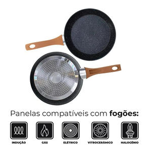 Juego de Ollas y Sartenes de Cerámica Moderna de Alta Calidad con Revestimiento de Mármol, Tapas de Vidrio, Asas de Baquelita, Antiadherente, 6 Piezas, de Aluminio, para Horno de Gas - Product Image 2