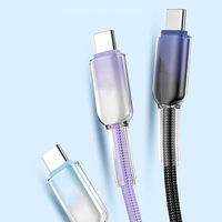 1m 2m USB auf USB-C Kabel 60W Schnellladung Typ-C zu Typ-C Ladekabel Kristallglas Geflochten für iPhone 17 16 15