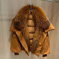 Veste d'hiver épaisse pour femme, nouvelle collection, col en fourrure de vison véritable amovible, manteau chaud en fourrure