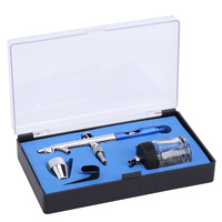 Pistolet de peinture à air comprimé Auto Art en cuivre et ABS, double action, alimentation par gravité, portable, écologique, pour nail art et décoration de gâteaux, à piston