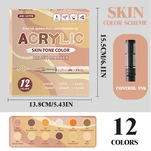 Новые акриловые маркеры для рисования, серия «Желтый», 12 штук - Product Image 6