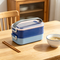 Boîte à lunch isotherme double couche, micro-ondable et portable, boîte à bento pour étudiants et bureau