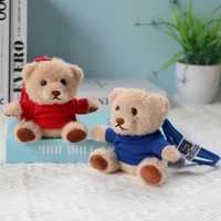 Adorable mini pendentif ours en peluche, logo personnalisé, t-shirt, poupée en peluche, décoration de sac à dos, porte-clés, cadeau personnalisé, jouet en peluche rembourré