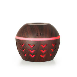 Mini humidificateur YX-001V, grain de bois foncé, alimenté par USB, minuterie de 2 à 8 heures, purificateur d'air domestique avec veilleuse colorée - Product Image 5