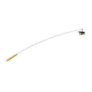 Juguetes plegables sostenibles para gatos con mango de madera, alambre de acero, pluma y varilla larga, divertidos, resistentes a mordeduras y arañazos para jugar con gatos. - Product Image 5