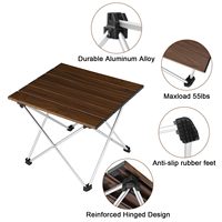 Table de camping avec plateau en aluminium, table de plage pliable, facile à transporter pour pique-nique en plein air, barbecue, cuisine, festival, plage, usage domestique