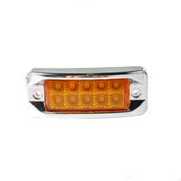 Feu de position latéral universel 12-24V pour camion et remorque, 10 LED, étanche, avec fonction stroboscopique, boîtier ABS chromé ambre
