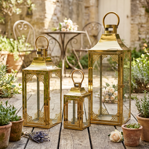Lanternes décoratives en métal plaqué or pour la maison et les mariages – Vente en gros - Product Image 6