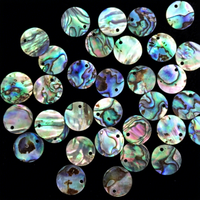 Tranches rondes de coquille d'ormeau pour accessoires de bijoux DIY, copeaux naturels de coquille d'ormeau pour incrustations de boucles d'oreilles et pendentifs