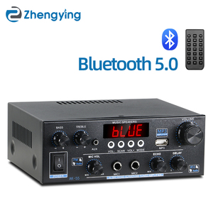 Amplificateur de puissance stéréo <span class=keywords><strong>HiFi</strong></span> AK-55 BT 5.0, 2.0 canaux, amplificateur numérique audio domestique, lecteur de musique karaoké avec télécommande - Product Image 2