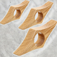 3pcs Marque-page en bois naturel durable pour les lecteurs Anneaux de lecture en bois pour les lecteurs Signets promotionnels littéraires