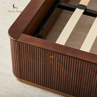 Nouvelle arrivée : Ensemble de meubles de chambre à coucher de style américain de luxe, lit king size en bois avec base en métal