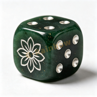 Dés de Mahjong personnalisés en résine style jade, 6 faces, 16 mm, D6, dés à points carrés gravés