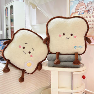 Coussin en peluche Kawaii en forme de pain grillé de bonne qualité, blanc, 35x40cm, unisexe, en coton doux et rembourré pour canapé ou <span class=keywords><strong>chaise</strong></span> - Product Image 3