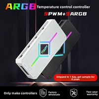 Contrôleur ARGB pour ordinateur 5V 3 broches, synchronisation des lumières, contrôle de température PWM, hub de ventilateurs de boîtier avec télécommande sans fil, en stock
