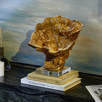 Brûleur d'encens de luxe en résine dorée, sculpture corail Art Déco, fait main, auto-adhésif, pour décoration de bureau et de salon
